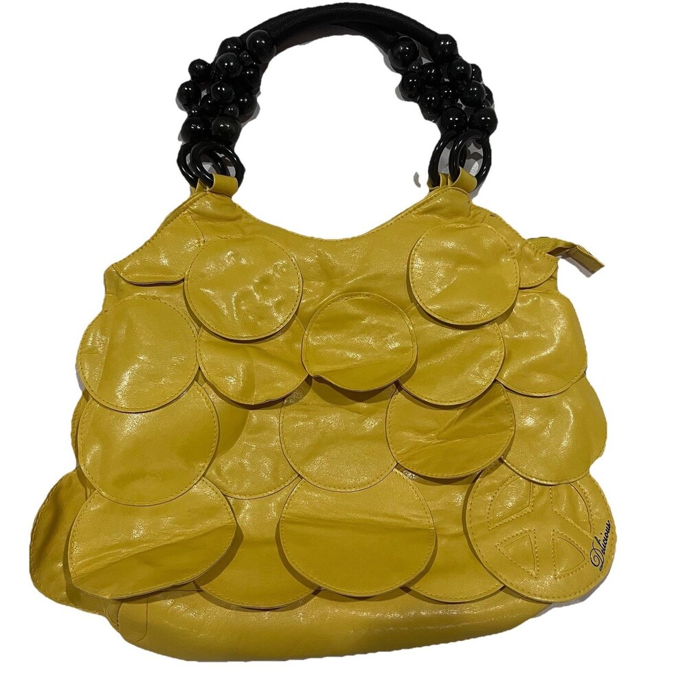 Delicious Brand Vintage Yellow  Layered Circle  Modern Handbag Purse Beautiful